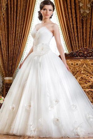 Abito da Sposa Ball Gown con Fiore A Terra in Tulle Naturale