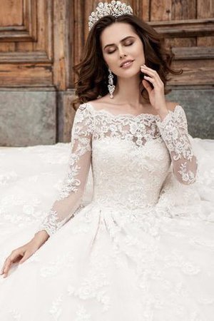 Abito da Sposa con Perline a Riva A-Line Elegante Fuori dalla spalla