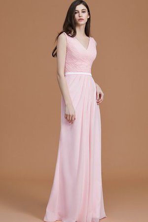 Abito da Damigella in Chiffon con Increspato Principessa Naturale Senza Maniche