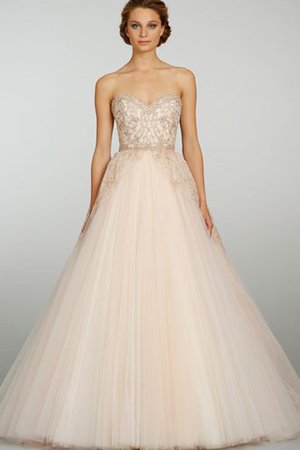 Abito da Sposa in Pizzo in Pizzo Schiena Nuda Naturale Ball Gown