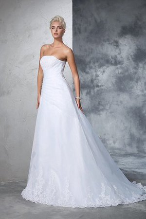 Abito da Sposa Lungo Senza Strap Ball Gown Allacciato Alta Vita