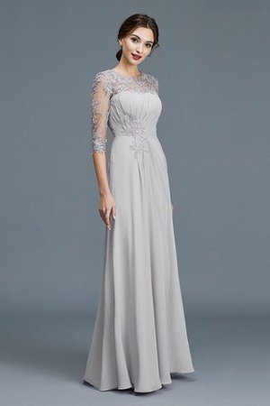 Abito Mamma Sposa A Terra in Chiffon A-Line Tondo con Tre Quarti Lunghezza Maniche