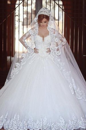 Abito da Sposa in Tulle Fuori dalla spalla Naturale Ball Gown Coda A Strascico Corto