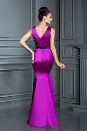 Abito da Damigella Cerniera Senza Maniche Ball Gown in Raso Satin Elastico Sirena