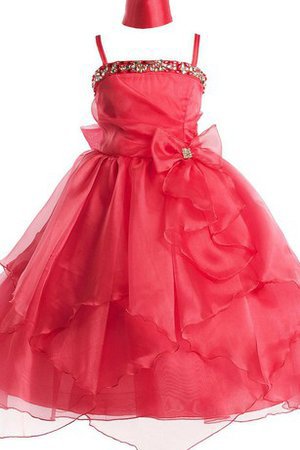 Abito da Cerimonia Bambini Senza Maniche Ball Gown con Cristino in Tulle con Fiocco