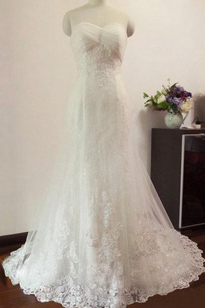 Abito da Sposa in Pizzo Buco Della Serratura Schiena con Applique Cuore Cappellino