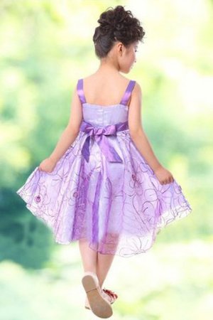 Abito da Cerimonia Bambini Al Ginocchio con Fiore in Tulle A-Line Cerniera