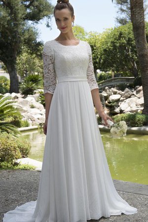 Abito da Sposa in Chiffon Tondo Formale E Informale Romantico in Pizzo