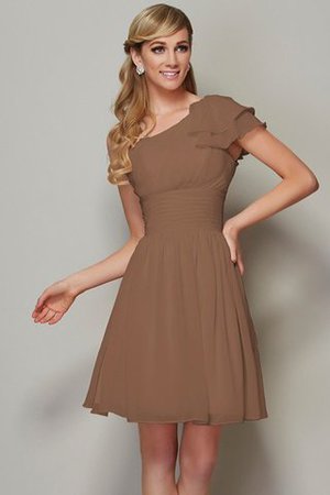 Abito da Damigella Largo Bretelle A-Line Cerniera in Chiffon Conotta