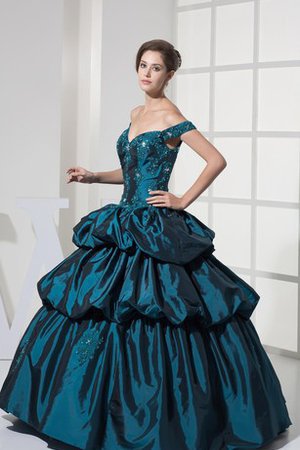 Abito Quinceanera Allacciato con Stropicciato Ball Gown con Applique Conotta