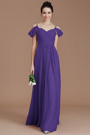 Abito da Damigella con Increspato in Chiffon A-Line Principessa Senza Maniche