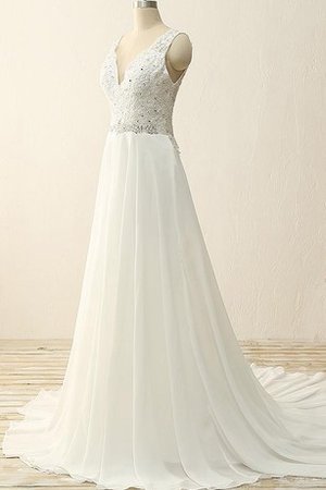 Abito da Sposa Senza Maniche Elegante Lunghi con Piega A-Line