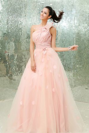 Abito Quinceanera Monospalla con Fiore in Tulle A-Line Ball Gown