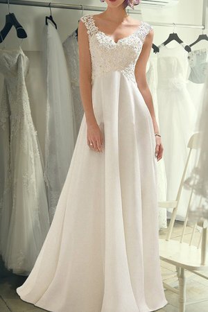 Abito da sposa particolare in chiffon con ricamo cerniera romantico grazioso