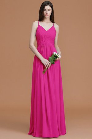 Abito da Damigella Naturale Principessa A-Line in Chiffon con Increspato