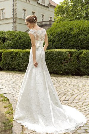 Abito da Sposa Seghettato Scollo Semplice Largo Cappellino con Nastro