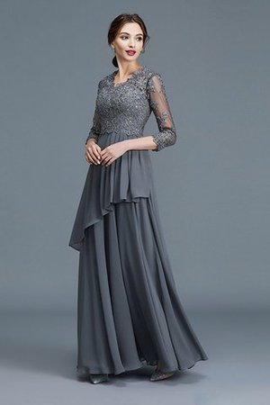 Abito Mamma Sposa Principessa V-Scollo con Increspature in Chiffon A Terra