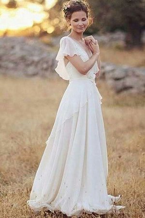 Abito da sposa naturale romantico fantastico con increspato all aperto con piega