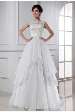 Abito da Sposa Lupetto in Organza con Perline in Pizzo con Fiore