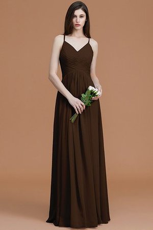 Abito da Damigella Naturale Principessa A-Line in Chiffon con Increspato