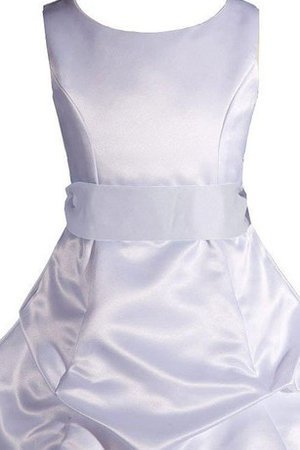 Abito da Cerimonia Bambini con Fiocco con Increspature Senza Maniche A-Line in Taffeta