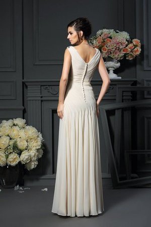 Abito Mamma Sposa con Applique Senza Maniche in Chiffon Tubino A Terra