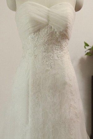 Abito da Sposa in Pizzo Buco Della Serratura Schiena con Applique Cuore Cappellino