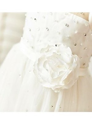 Abito da Cerimonia Bambini Senza Maniche con Fiore Cerniera A-Line in Tulle