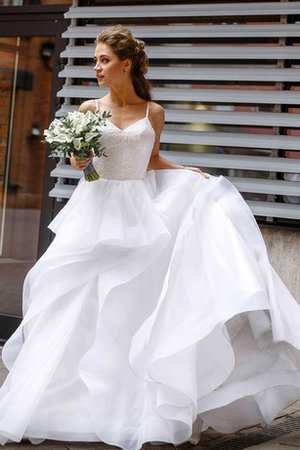 Abito da Sposa Elegante Conotta V-Scollo Spazzola Treno Romantico