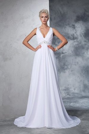 Abito da Sposa Principessa Lungo con Perline in Chiffon A-Line