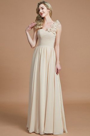 Abito da Damigella Principessa A-Line in Chiffon Monospalla Naturale