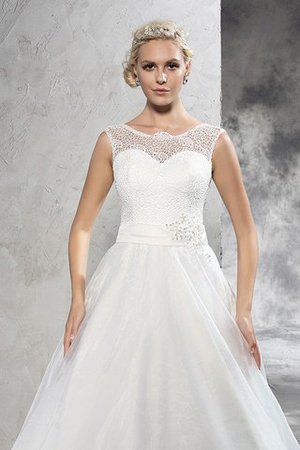 Abito da Sposa Naturale Cerniera Ball Gown con Nastro Lunghi