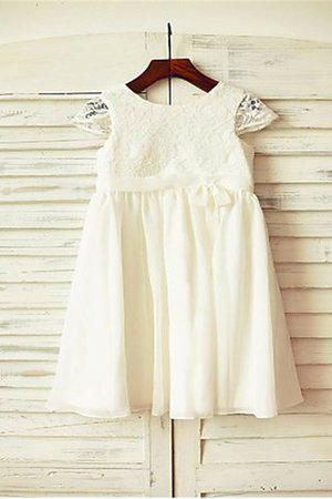 Abito da Cerimonia Bambini in Chiffon Naturale Principessa A Terra in Pizzo