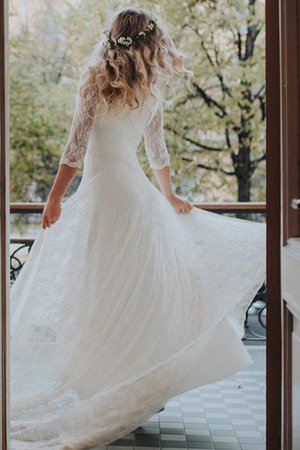 Abito da Sposa Originale con Fusciacca in Chiffon in Pizzo Semplice