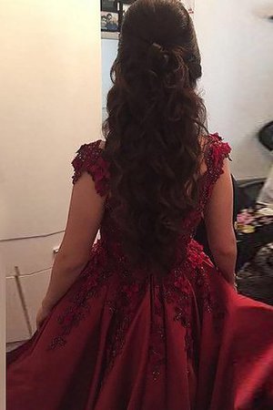 Abito da Ballo con Applique Naturale Ball Gown Senza Maniche A Terra