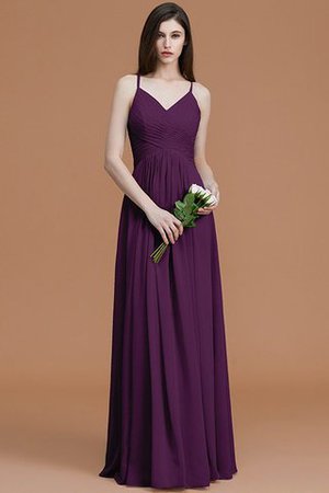 Abito da Damigella Naturale Principessa A-Line in Chiffon con Increspato