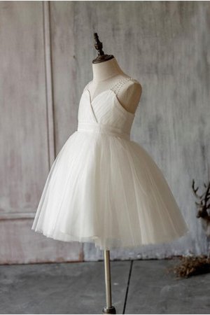 Abito da Cerimonia Bambini Alta Vita Ball Gown con Increspature con Piega Conotta