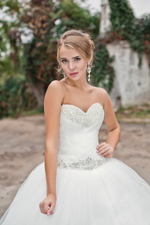 Abito da Sposa Allacciato A-Line A Terra Lunghi Coda A Strascico Corto