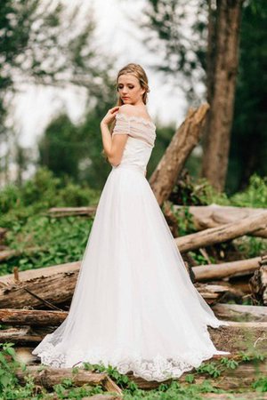 Abito da Sposa A-Line Naturale a Spiaggia Senza Maniche A Terra