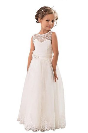 Abito da Cerimonia Bambini in Tulle Principessa A-Line con Fiore A Terra