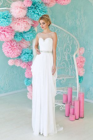 Abito da Sposa A Terra con Criss-cross Formale E Informale in Chiffon Semplice