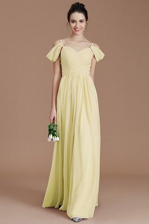 Abito da Damigella con Increspato in Chiffon A-Line Principessa Senza Maniche