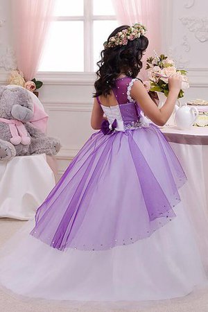 Abito da Cerimonia Bambini con Fiore con Applique Naturale in Tulle decorato