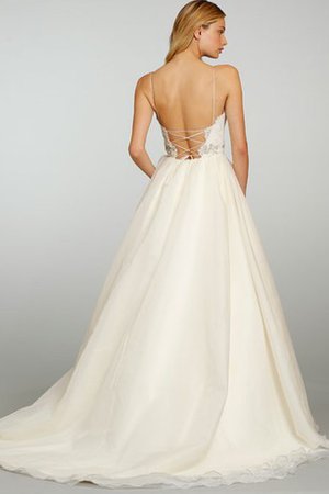 Abito da Sposa Naturale Ball Gown Senza Maniche in Pizzo in Organza