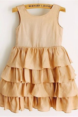 Abito da Cerimonia Bambini in Chiffon Tondo Sotto Ginocchio Naturale A-Line