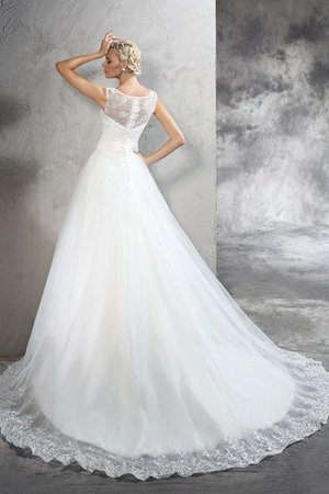 Abito da Sposa Naturale Cerniera Ball Gown con Nastro Lunghi