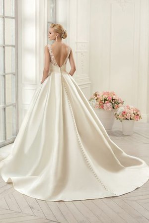 Abito da Sposa Ball Gown con Piega con Applique in Pizzo Lusso