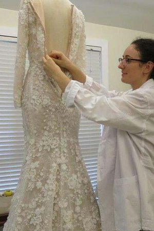 Abito da Sposa Cerniera Moderno Classico in Pizzo Stravagante