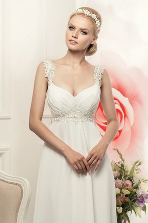 Abito da Sposa Vintage Alta Vita Lungo con Perline A-Line