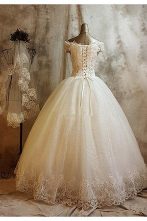 Abito da Sposa con Perline Fuori dalla spalla Lusso Cappellino con Paillette